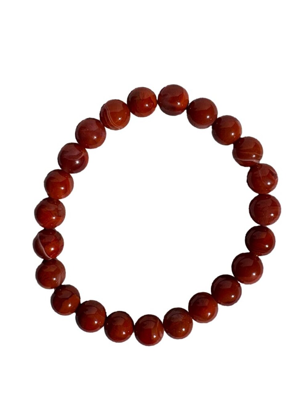 Share Natural 3A Nanhong Agate Beaded Bracelet 8mm 6.5" Red Gemstone Certified